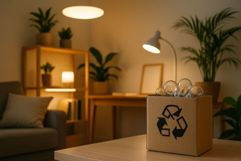 LED-Beleuchtung im nachhaltigen Haushalt mit Recyclingbox