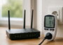Stromverbrauch vom WLAN-Router mit Messgerät am Stromanschluss