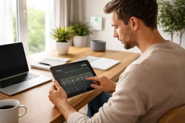 Steuerlogik einer automatischen Lüftungssteuerung festlegen Automatische Lüftungssteuerung mit definierter Steuerlogik für CO₂- und Feuchtigkeitswerte