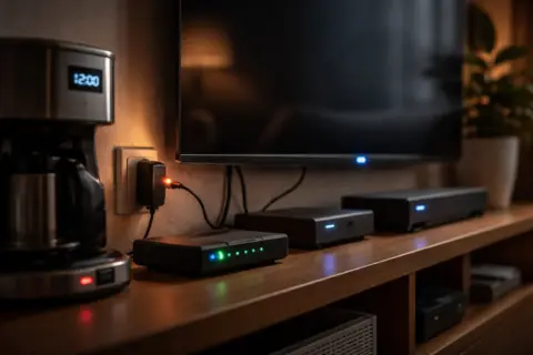 Standby-Verbrauch stoppen: Wie du mit Smart Plugs deine Stromrechnung massiv senkst 5 Elektronische Geräte im Standby-Modus mit leuchtenden LEDs verbrauchen dauerhaft Strom