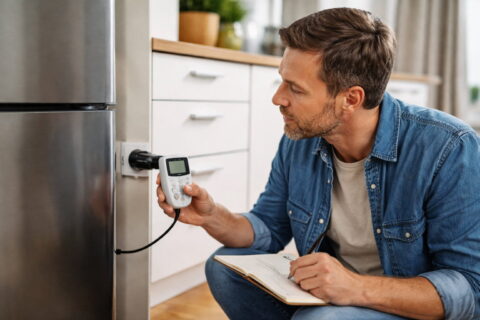 Stromfresser finden durch Messung des Stromverbrauchs eines Kühlschranks