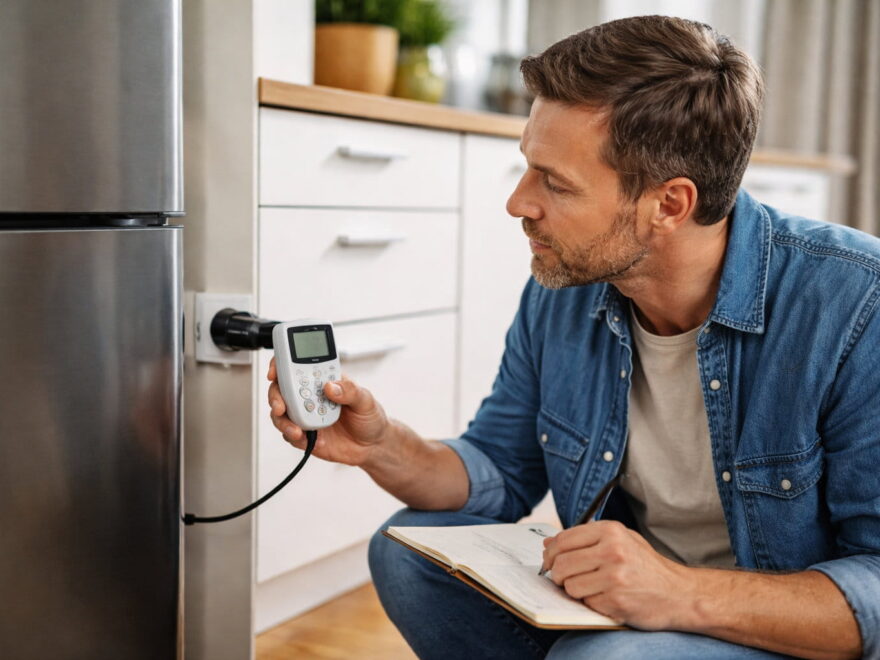 Stromfresser finden durch Messung des Stromverbrauchs eines Kühlschranks