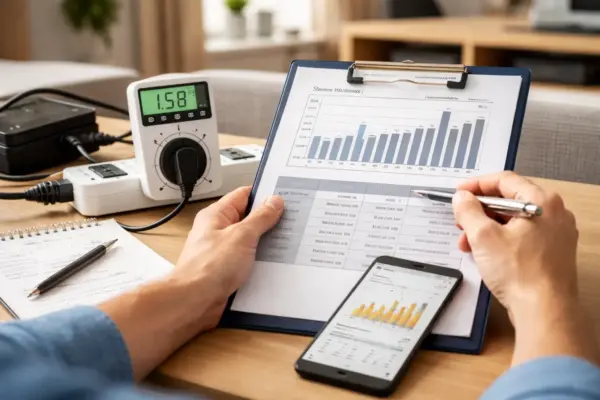 Messwerte zum Stromverbrauch werden auf Monats- und Jahresverbrauch hochgerechnet